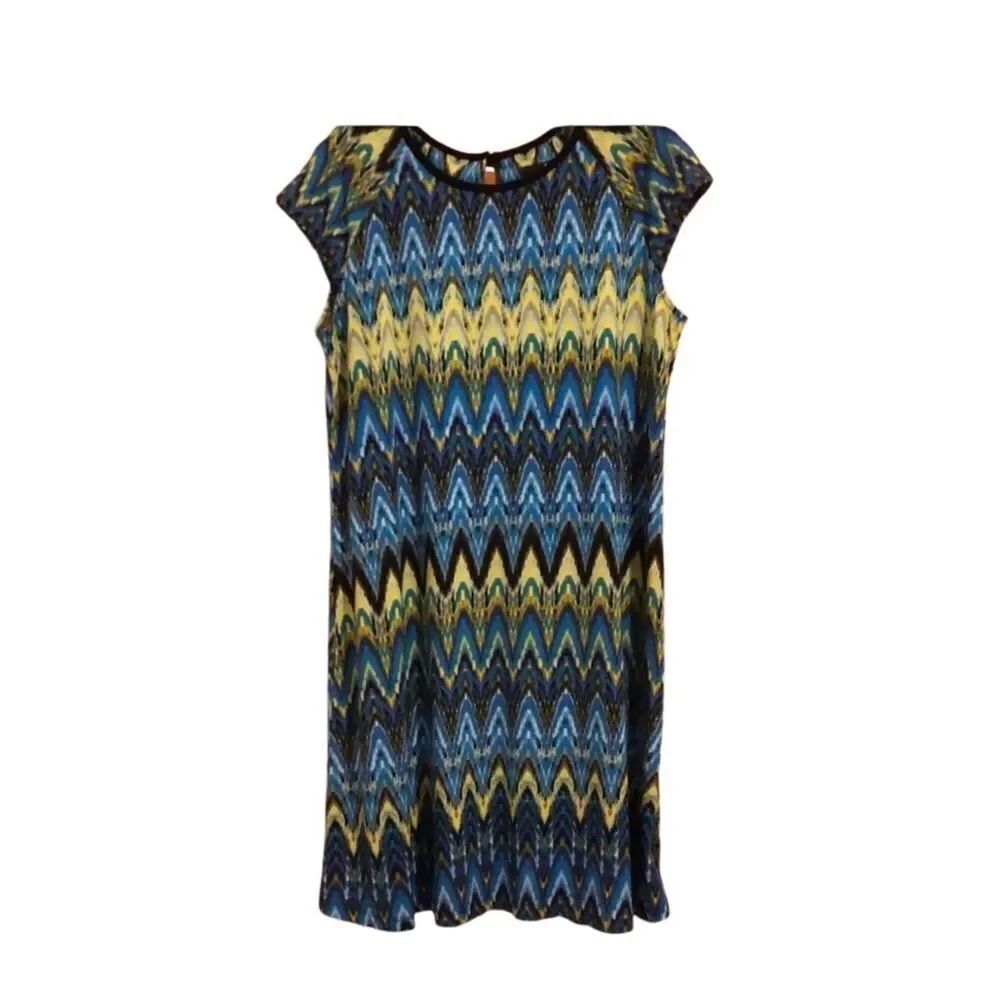Ronni Nicole Women’s Size 12 Round Neckline Cap Sleeve Printed Summer Dress